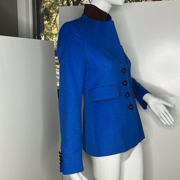 Algo of Switzerland Sz 32 / US 4 Electric Blue Cashmere Fitted Blazer - New - Picture 6 of 11
